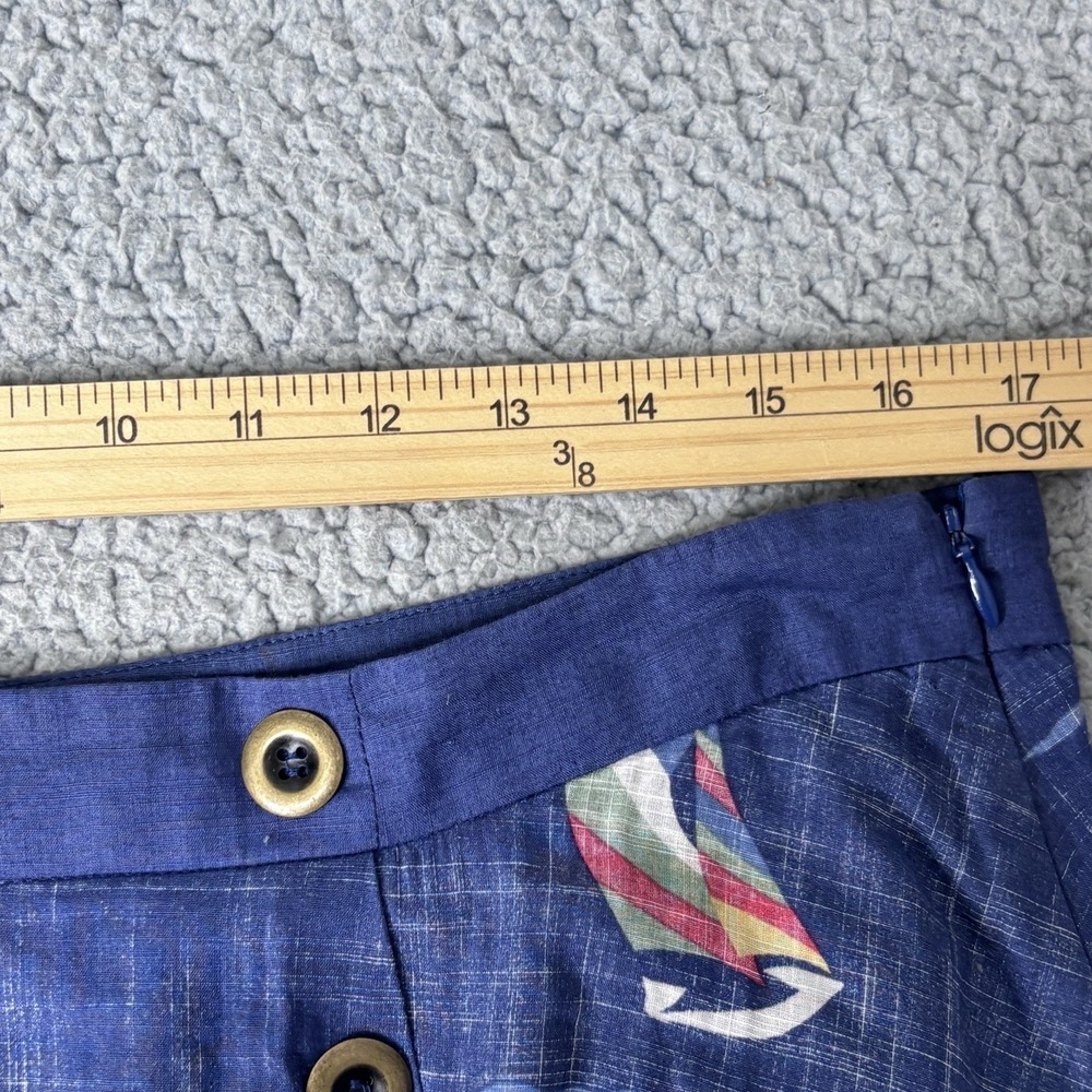 Odille Anthropologie Skirt 14 Novelty Nautical Coastal Whimsical Lighthouse - Picture 10 of 11